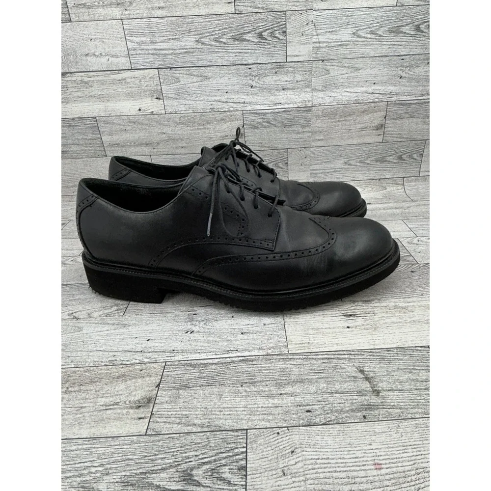 Rockport Dressports Wingtip Oxfords Black Leather Lace Up Men Shoes 10W‎